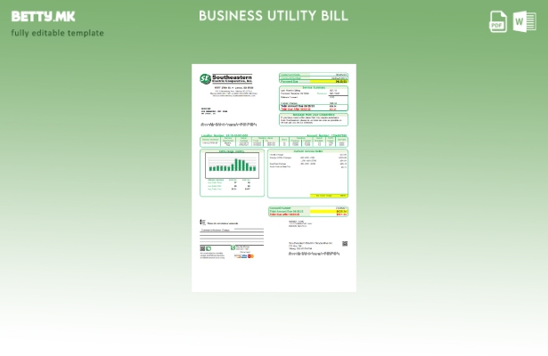 Модерен стил шаблон за деловни сметки за комунални услуги Southeastern Electric 